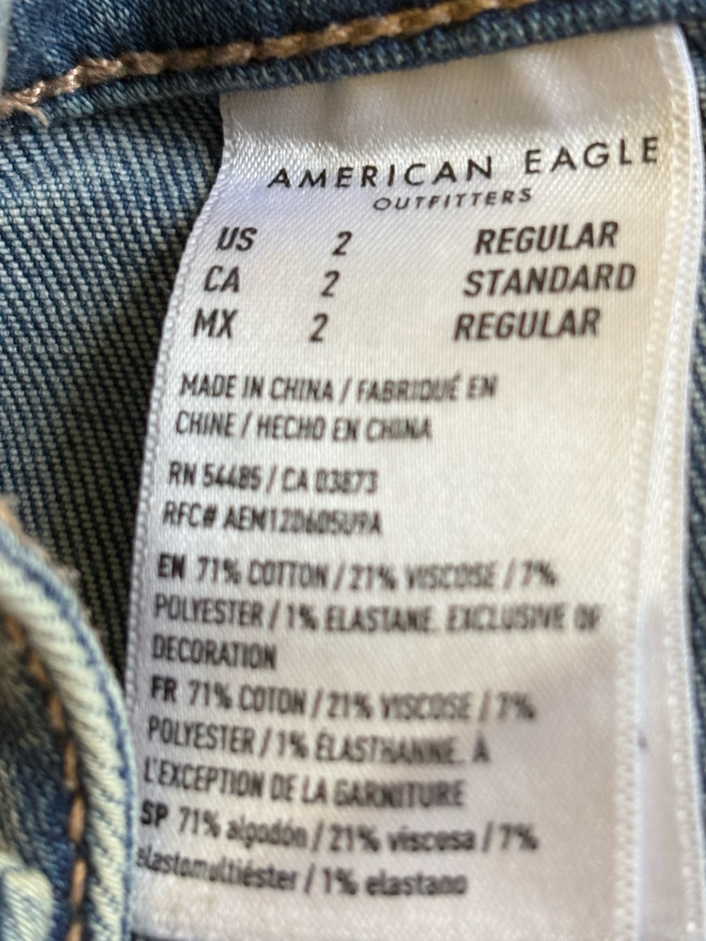 American Eagle Jeans Womens Sz 2 Blue Super Hi Rise Flare Stretch Trouser - Picture 5 of 10